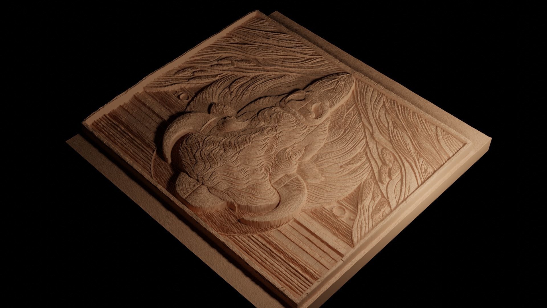 American Bison CNC 3d Print High Relief Sand Casting 3D print model_4