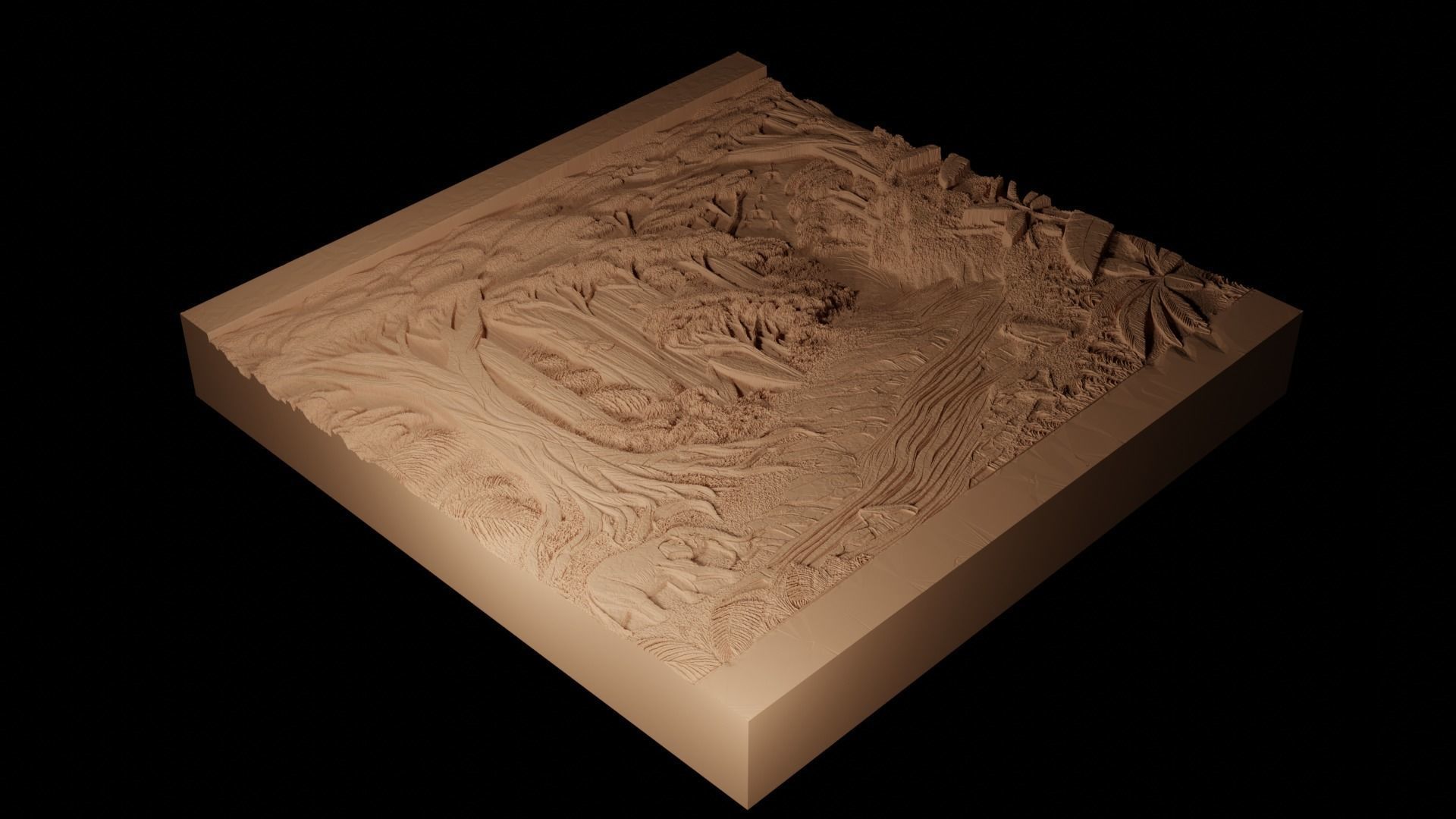 Amazon Rainforest CNC 3d Print High Relief Sand Casting 3D print model_2