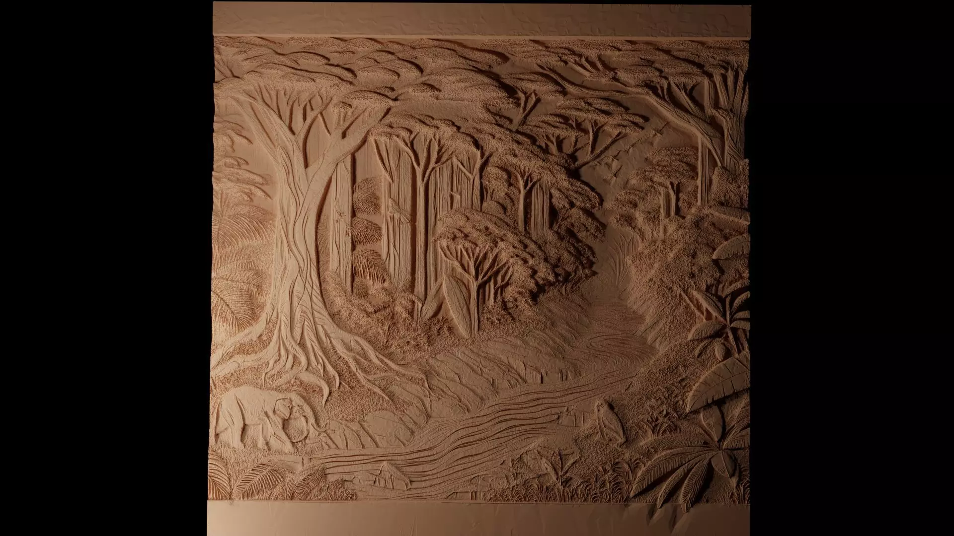 Amazon Rainforest CNC 3d Print High Relief Sand Casting 3D print model_0