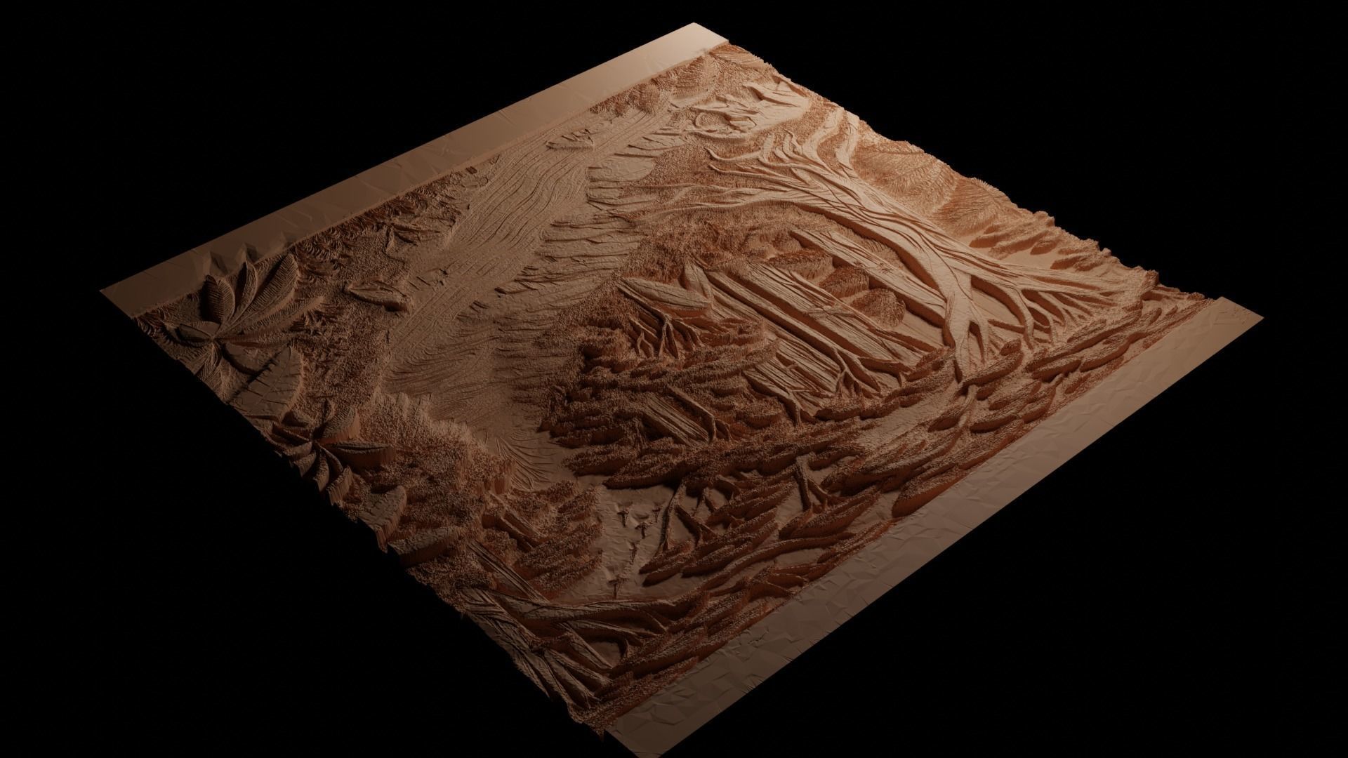 Amazon Rainforest CNC 3d Print High Relief Sand Casting 3D print model_3