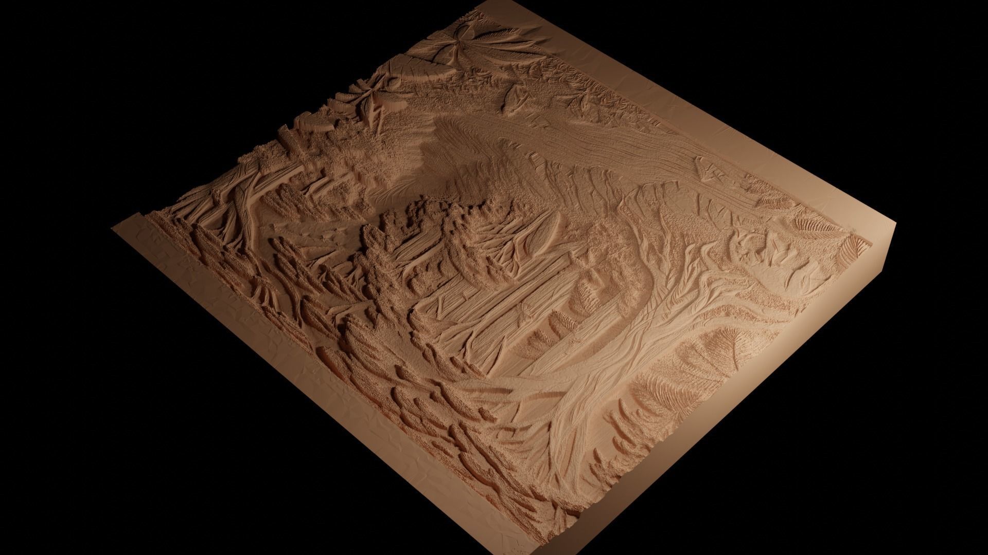 Amazon Rainforest CNC 3d Print High Relief Sand Casting 3D print model_4