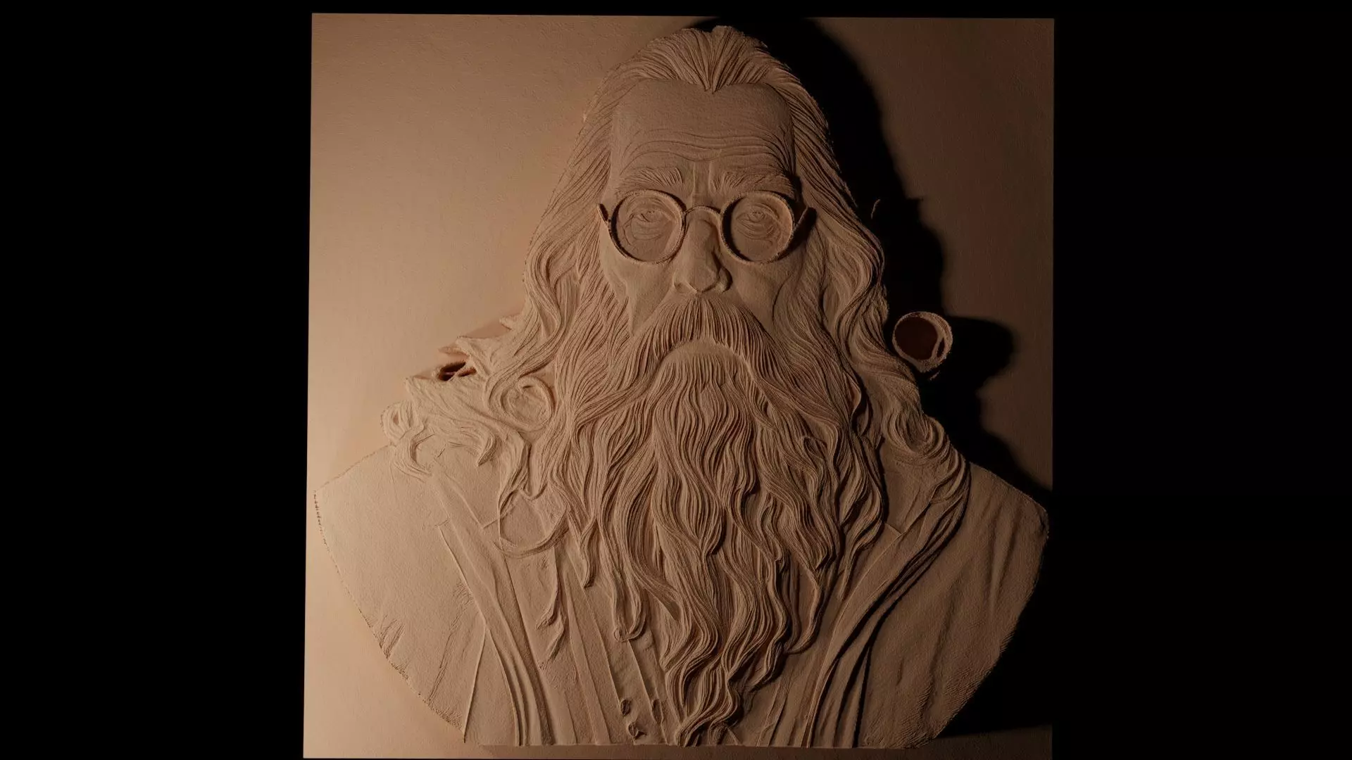 Dumbledore Harry Potter CNC 3d Print High Relief Sand Casting 3D print model_0