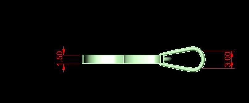 H alphabate pendant  3D print model_5