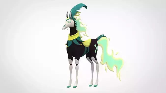 Green Circus Horse 3D model
