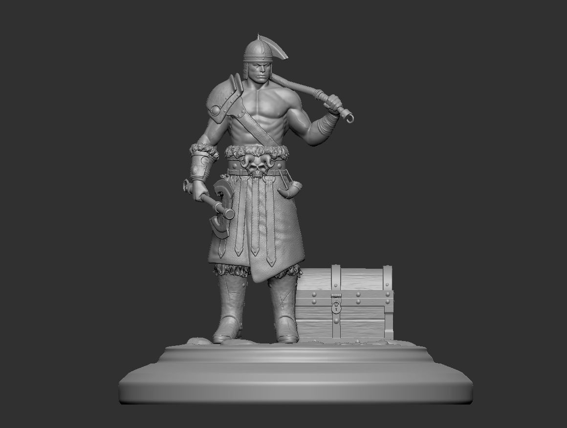 Barbarian 75mm 3D print model_2