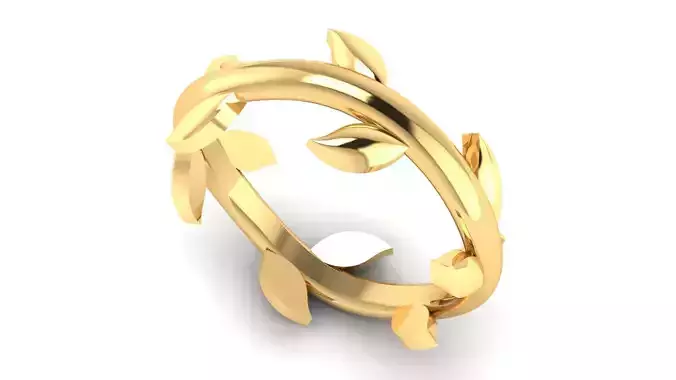 leave olive ring 3D print model