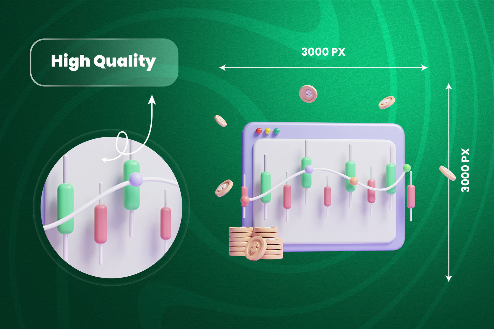 Online Trading 3d Illustration  Icon Pack 3D model_4