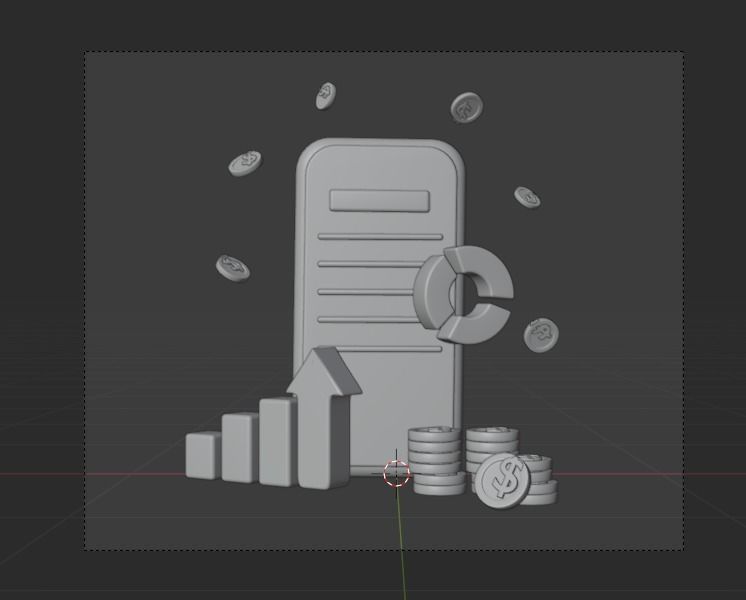 Online Trading 3d Illustration  Icon Pack 3D model_35