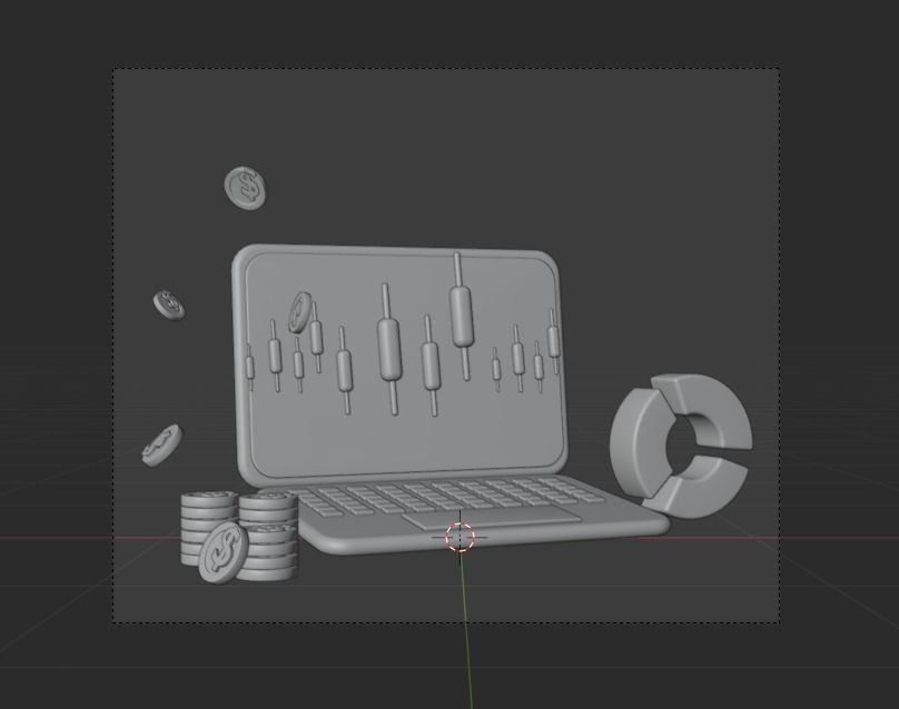 Online Trading 3d Illustration  Icon Pack 3D model_16