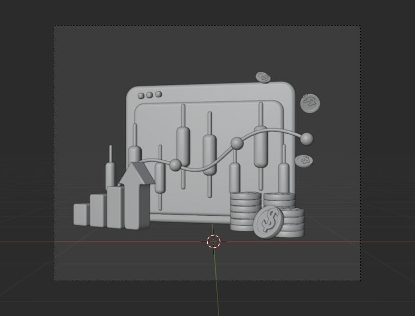 Online Trading 3d Illustration  Icon Pack 3D model_29