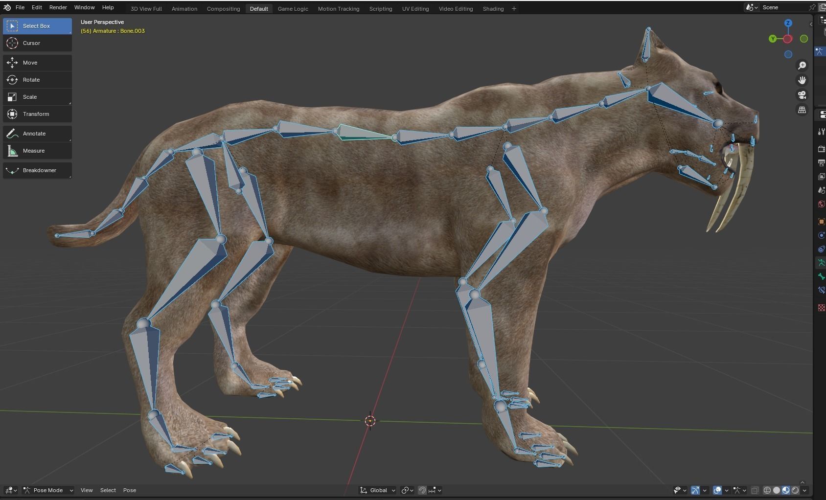 Sabertooth Low-poly 3D model_14