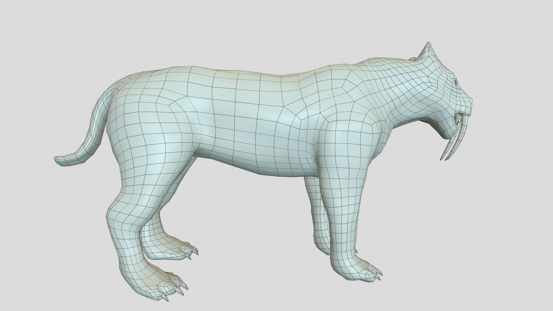 Sabertooth Low-poly 3D model_15