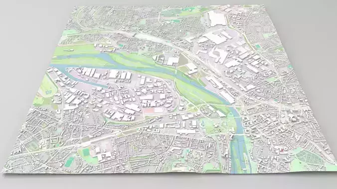 Cityscape Mulheim an der Ruhr Germany 3D model
