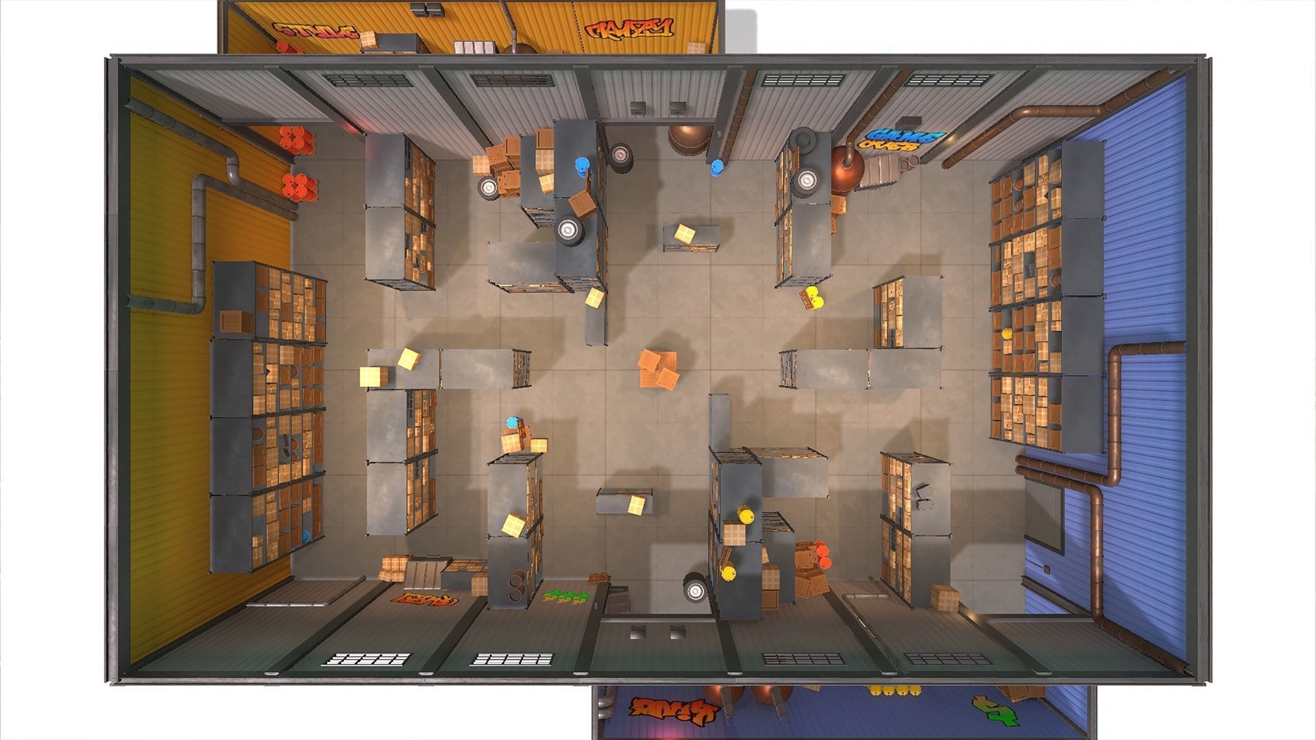 Stylized Low Poly FPS Map 1 - Warehouse Low-poly 3D model_6