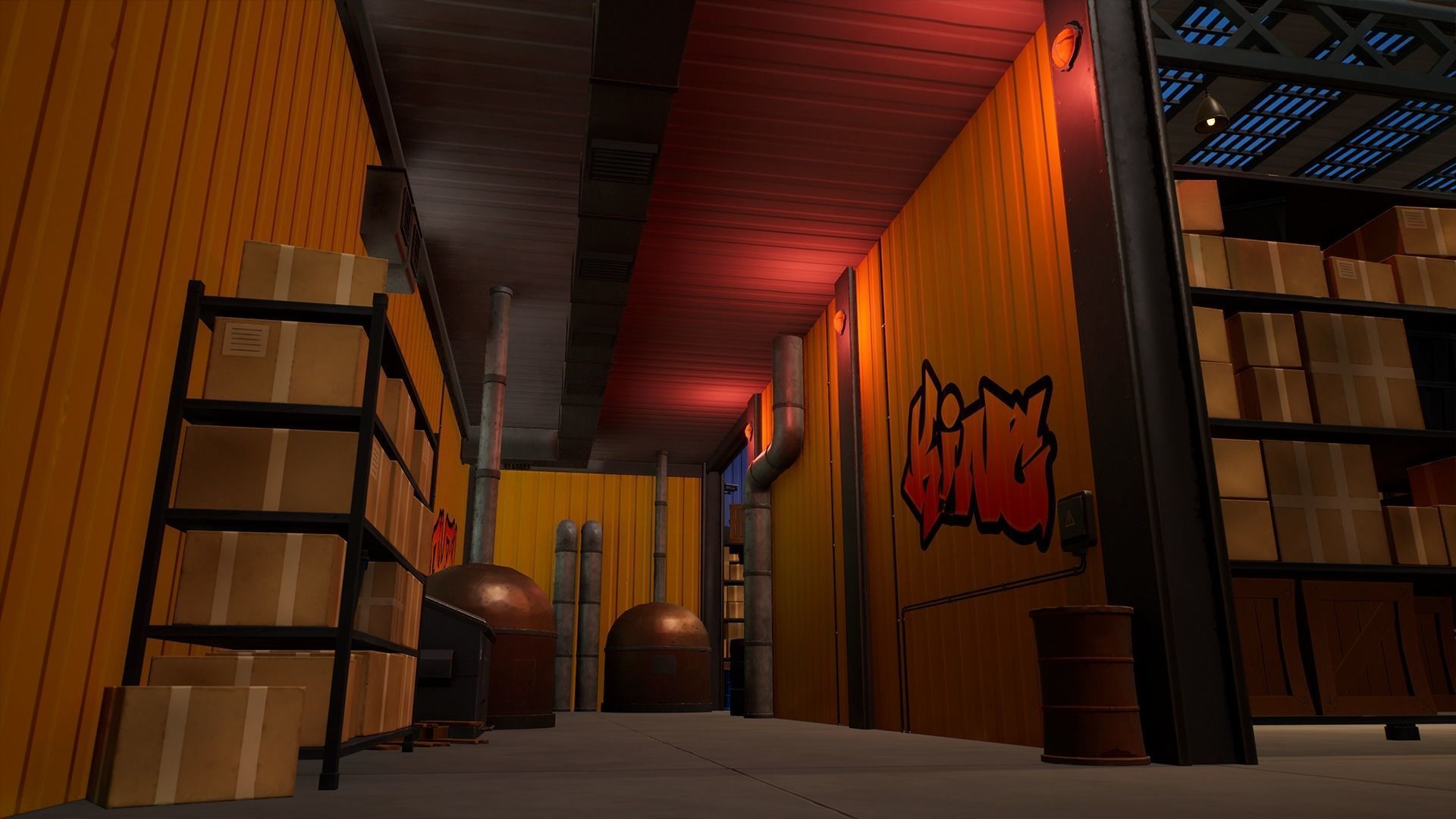 Stylized Low Poly FPS Map 1 - Warehouse Low-poly 3D model_3
