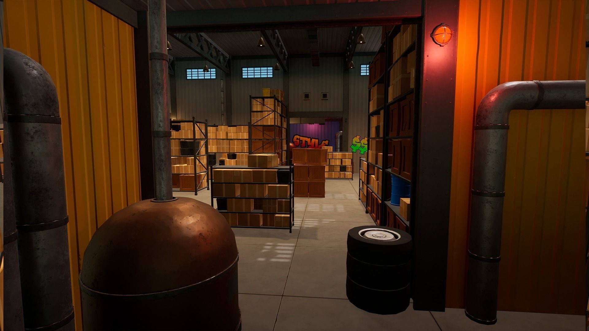 Stylized Low Poly FPS Map 1 - Warehouse Low-poly 3D model_5