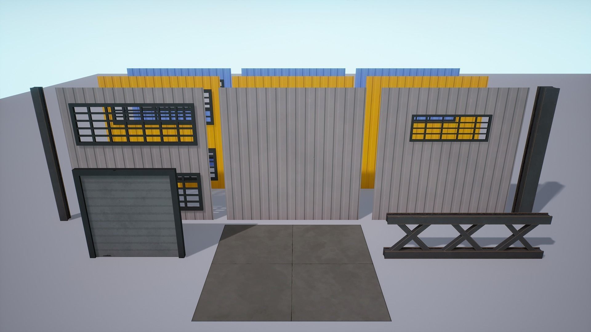 Stylized Low Poly FPS Map 1 - Warehouse Low-poly 3D model_8