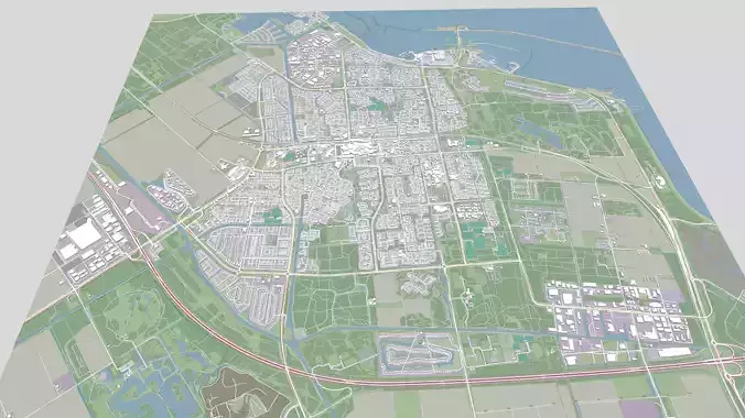 Cityscape Lelystad Netherlands 3D model