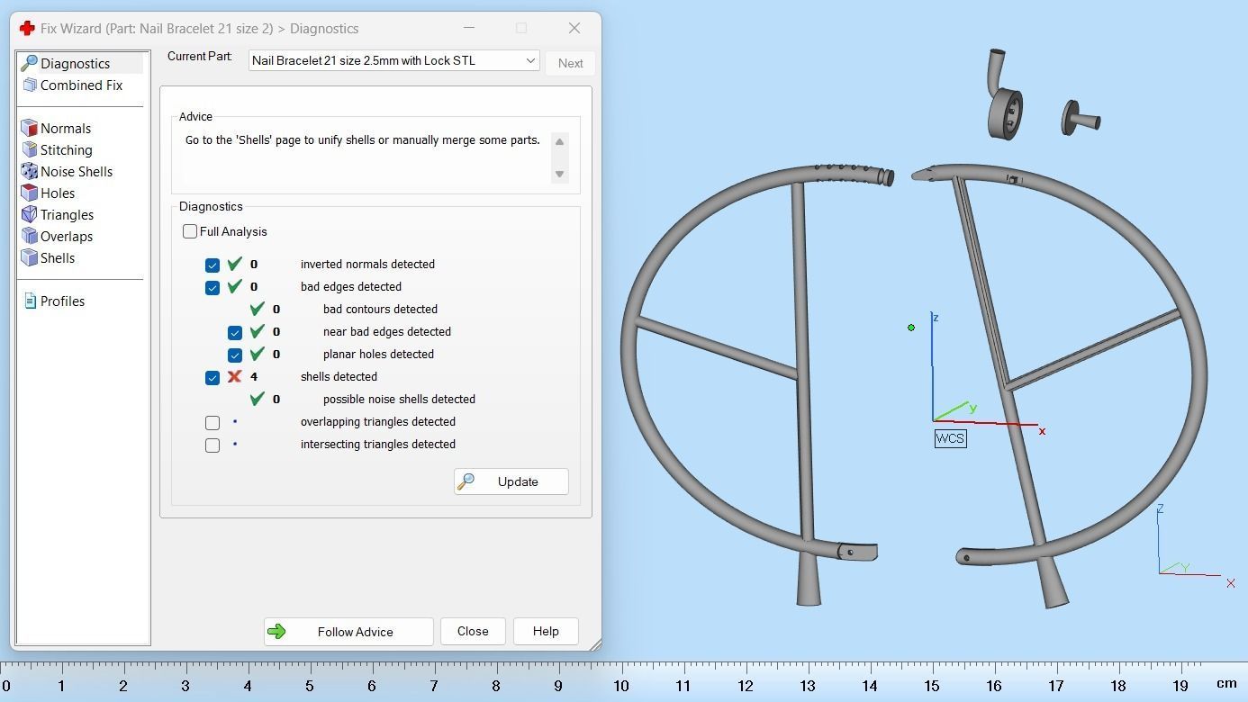Juste un clou Bracelet 21 Size Small Version N192 3D print model_9