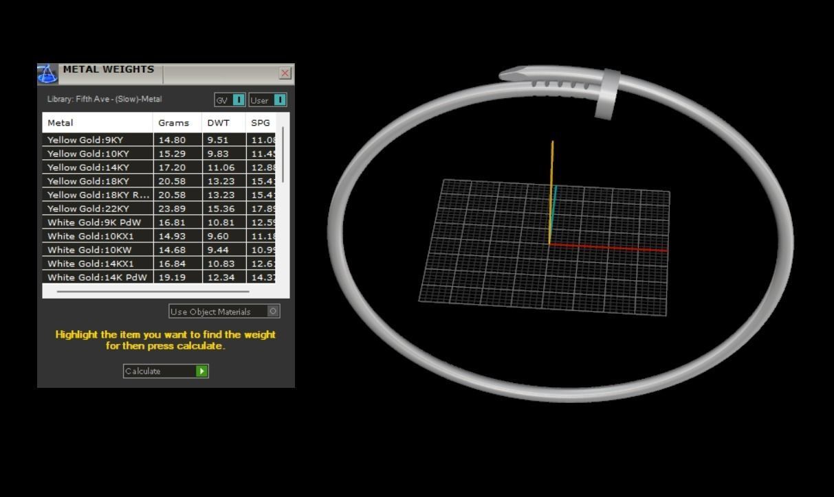 Juste un clou Bracelet 21 Size Small Version N192 3D print model_8