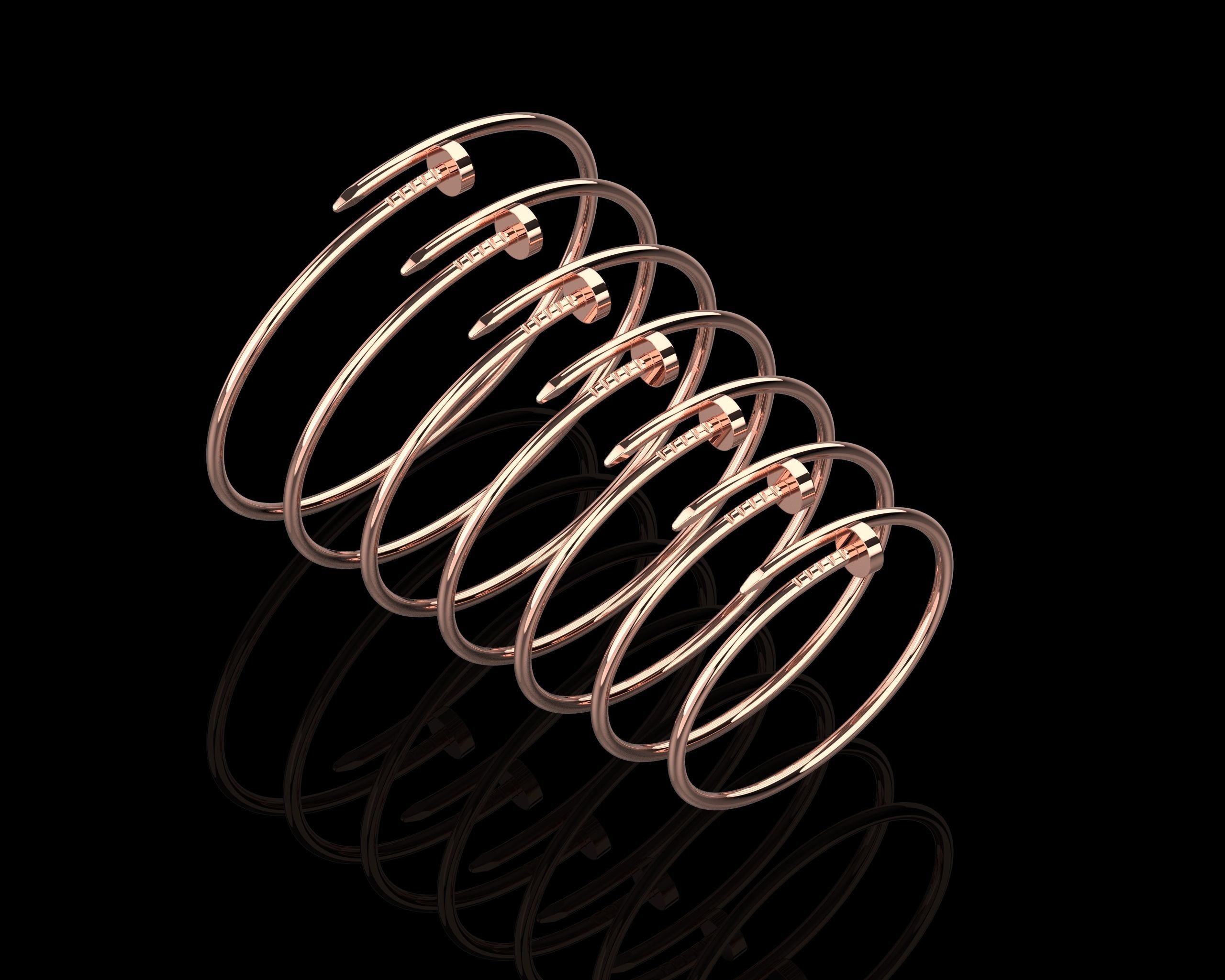 Juste un clou Bracelets Small version in different sizes 15 - 21 3D Model Collection_4