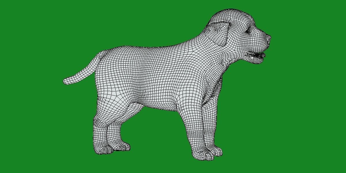 Labrador Retriever Puppy Dog Low-poly 3D model_17