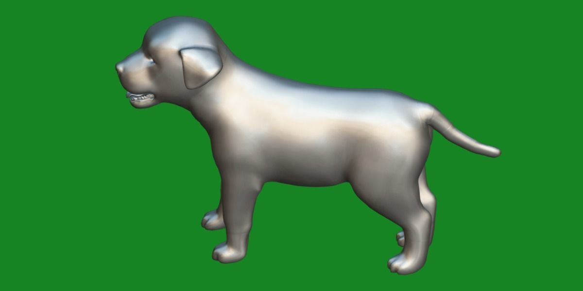 Labrador Retriever Puppy Dog Low-poly 3D model_15
