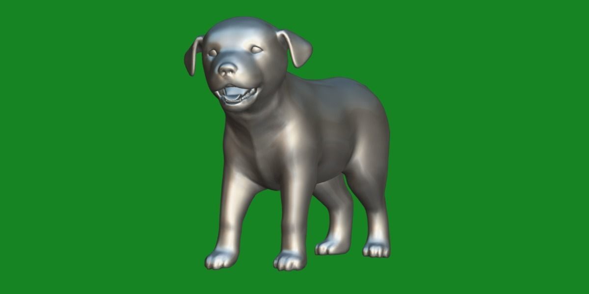 Labrador Retriever Puppy Dog Low-poly 3D model_14
