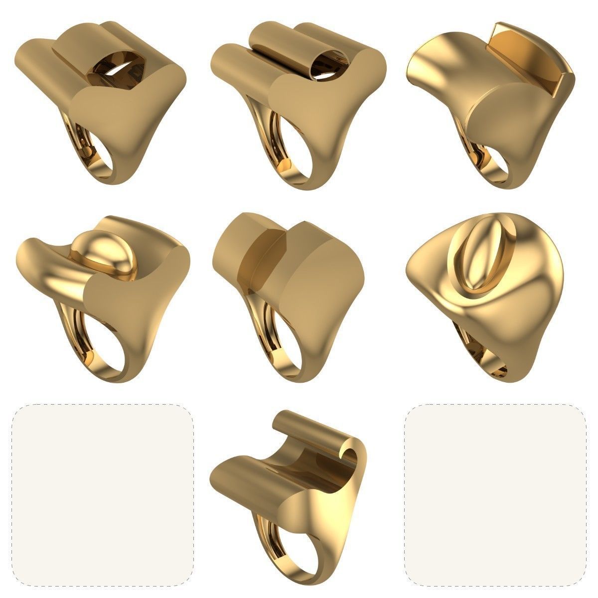 NEW SIMPLE RING COLLECTION-13 PCS- 3D print model_1