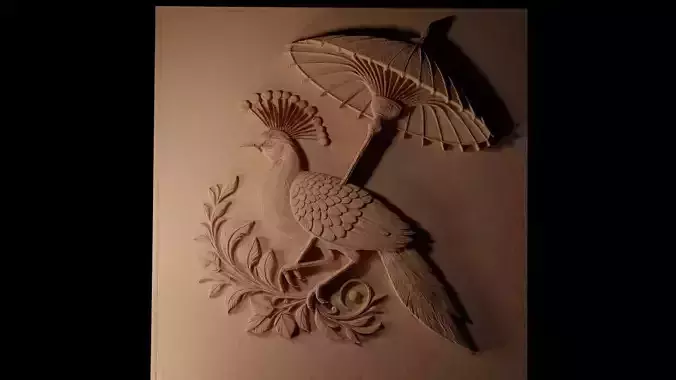 Umbrella Bird CNC 3d Print High Relief Sand Casting 3D print model