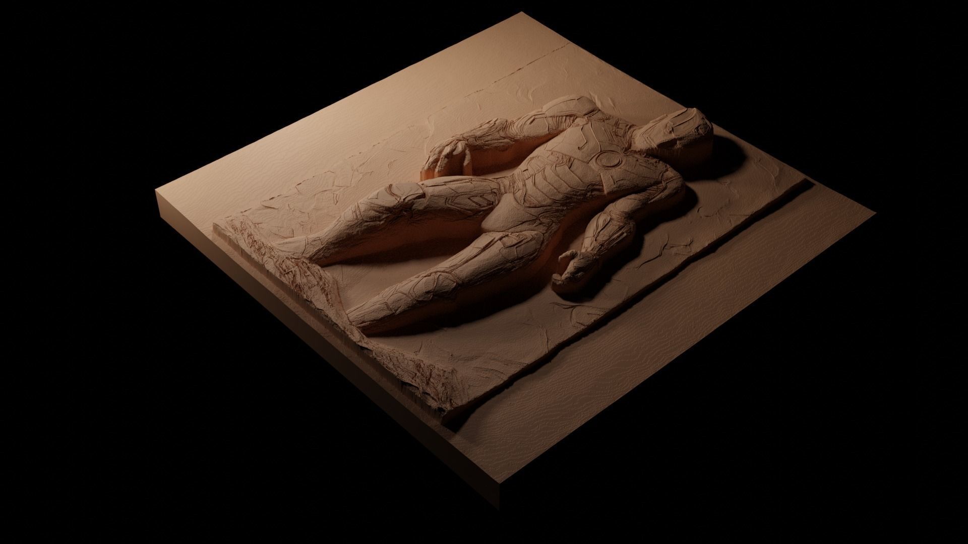 Ultron CNC 3d Print High Relief Sand Casting 3D print model_1