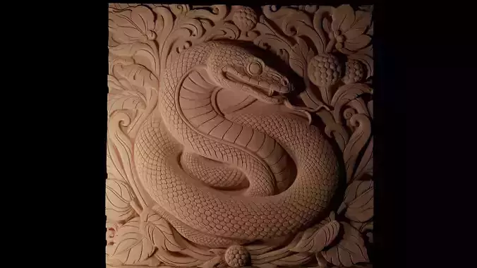 Tree Boa CNC 3d Print High Relief Sand Casting 3D print model