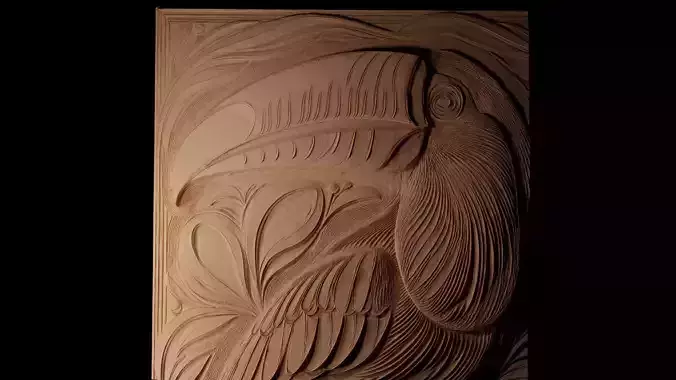 Toco Toucan CNC 3d Print High Relief Sand Casting 3D print model
