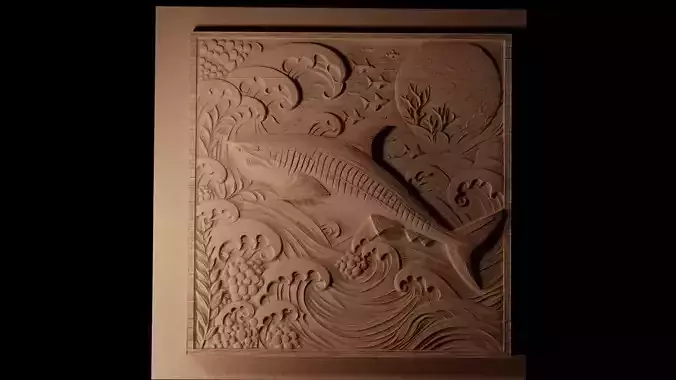 Tiger Shark CNC 3d Print High Relief Sand Casting