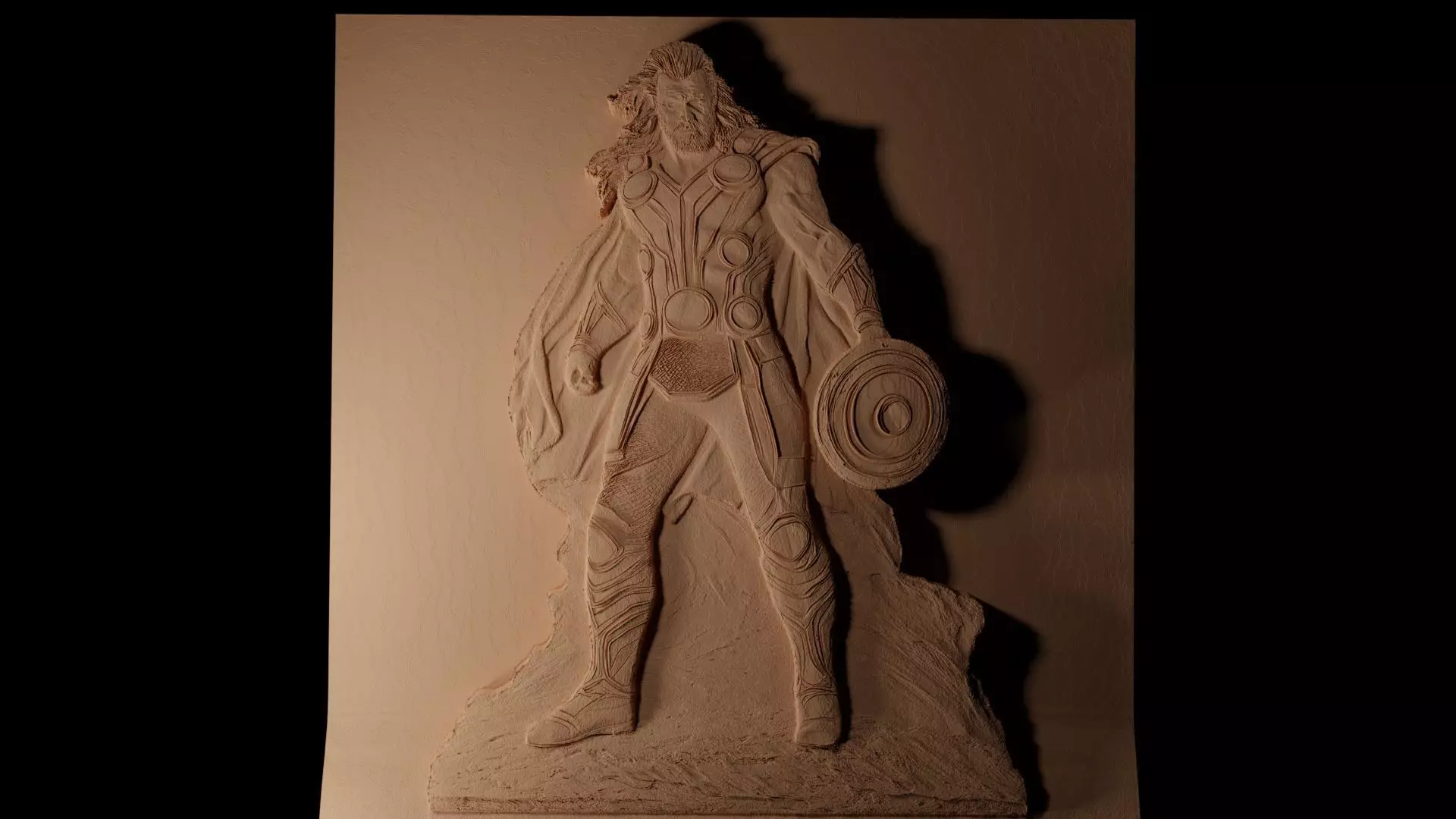 Thor Marvel Universe CNC 3d Print High Relief Sand Casting 3D print model_0