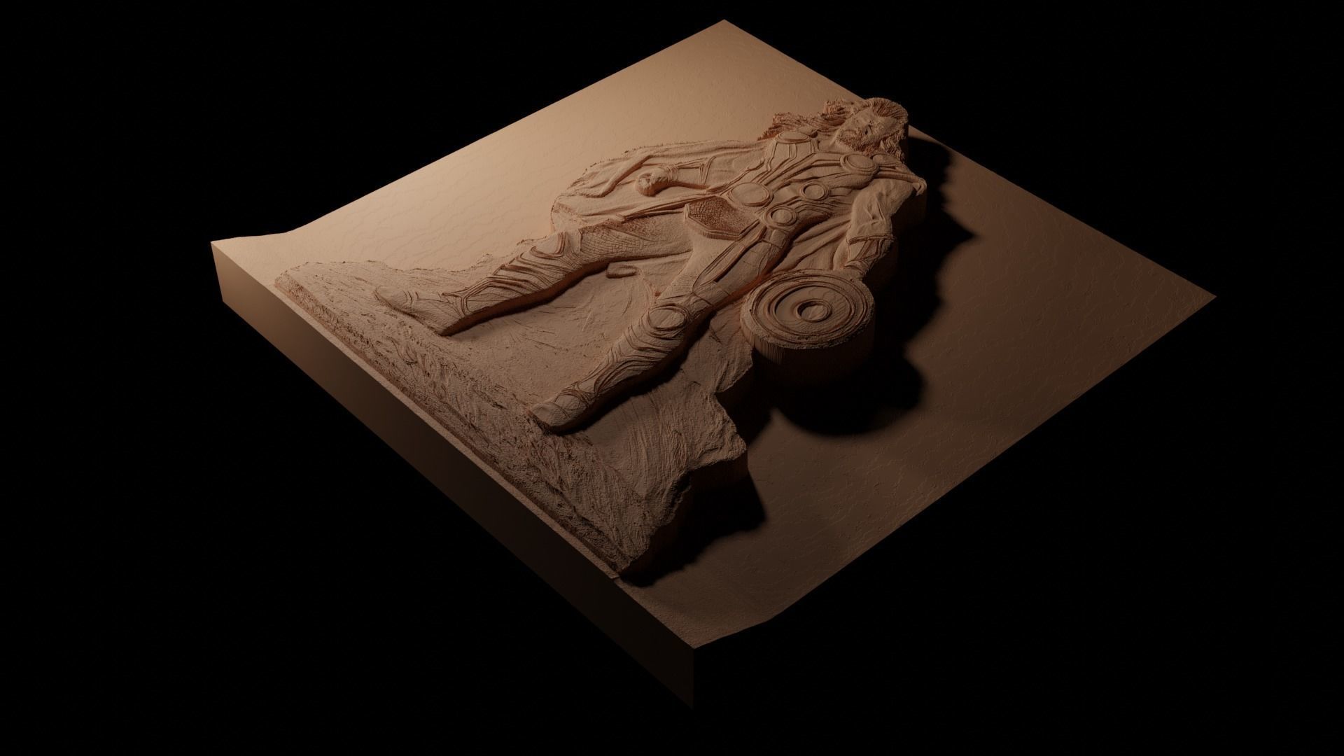 Thor Marvel Universe CNC 3d Print High Relief Sand Casting 3D print model_1