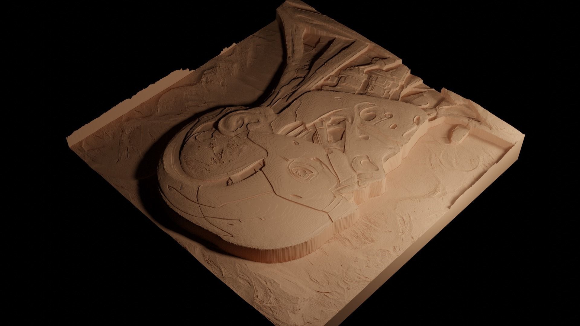 The Terminator  CNC 3d Print High Relief Sand Casting 3D print model_4