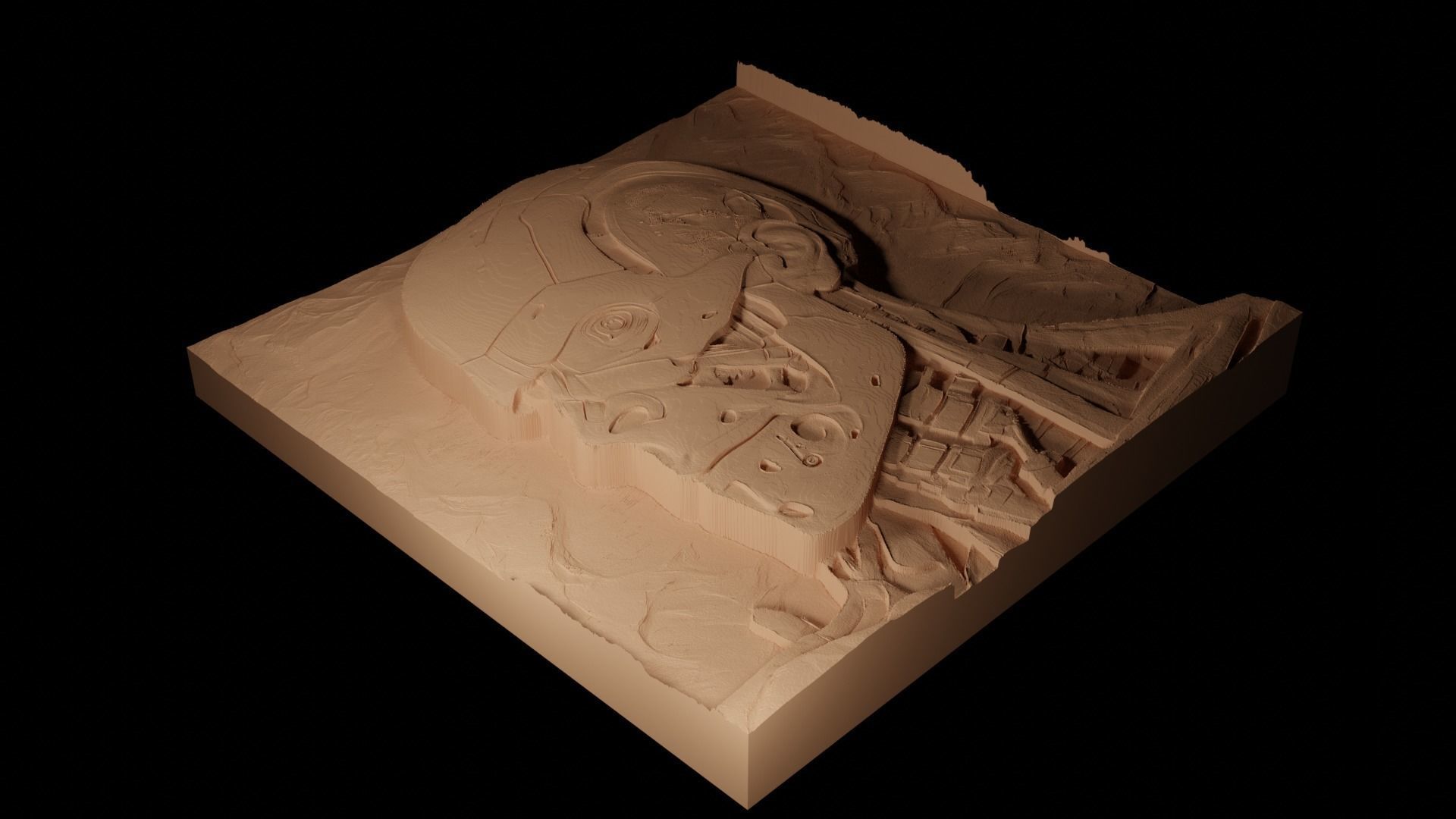 The Terminator  CNC 3d Print High Relief Sand Casting 3D print model_2