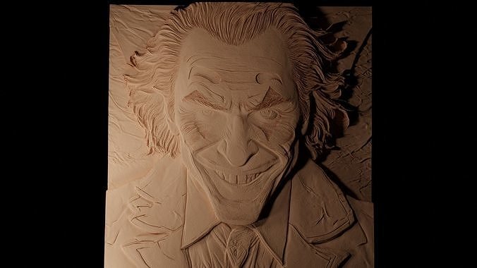 The Joker he Dark Knight CNC 3d Print High Relief Sand Casting 3D print model