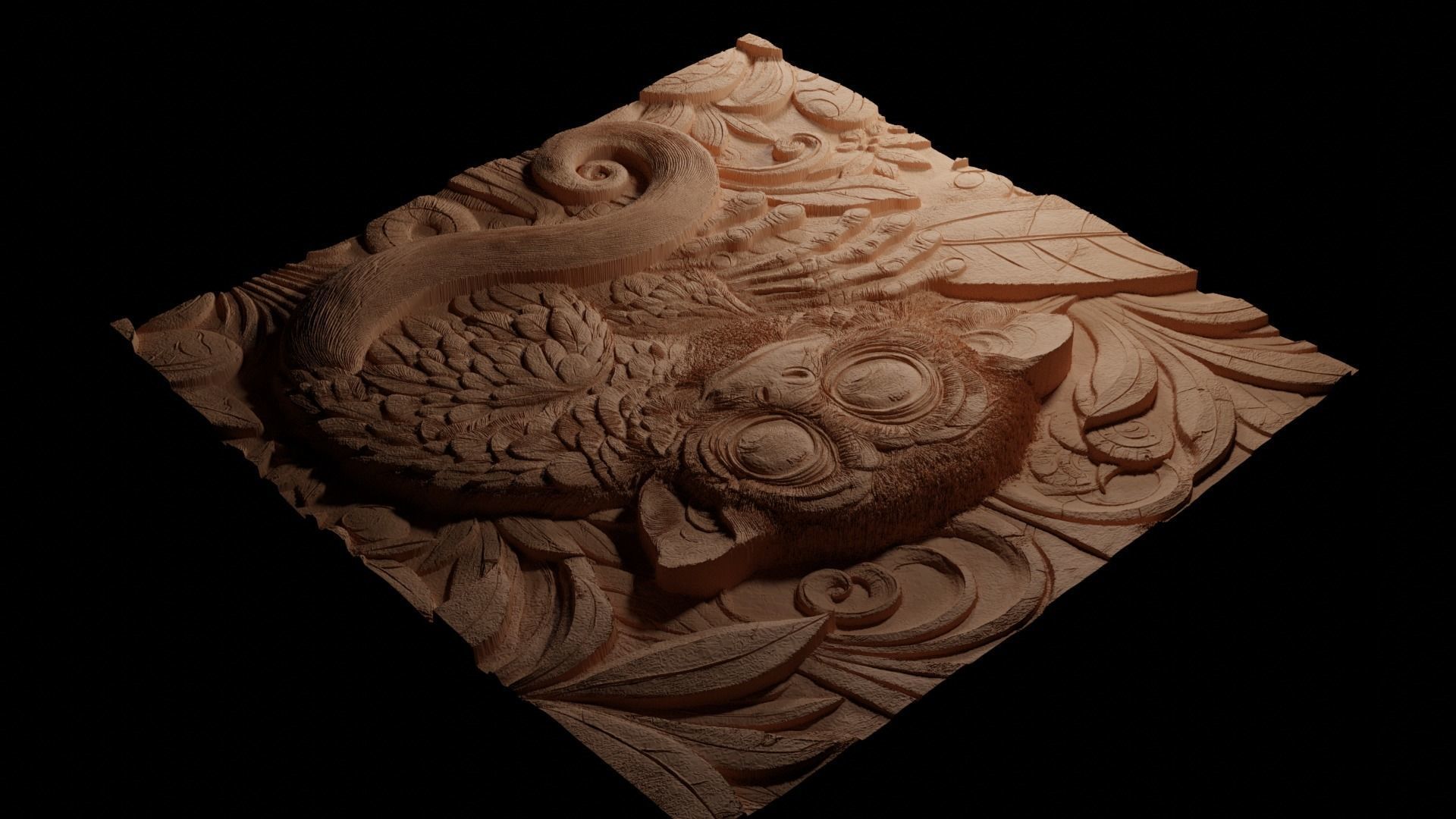 Tarsier CNC 3d Print High Relief Sand Casting 3D print model_3