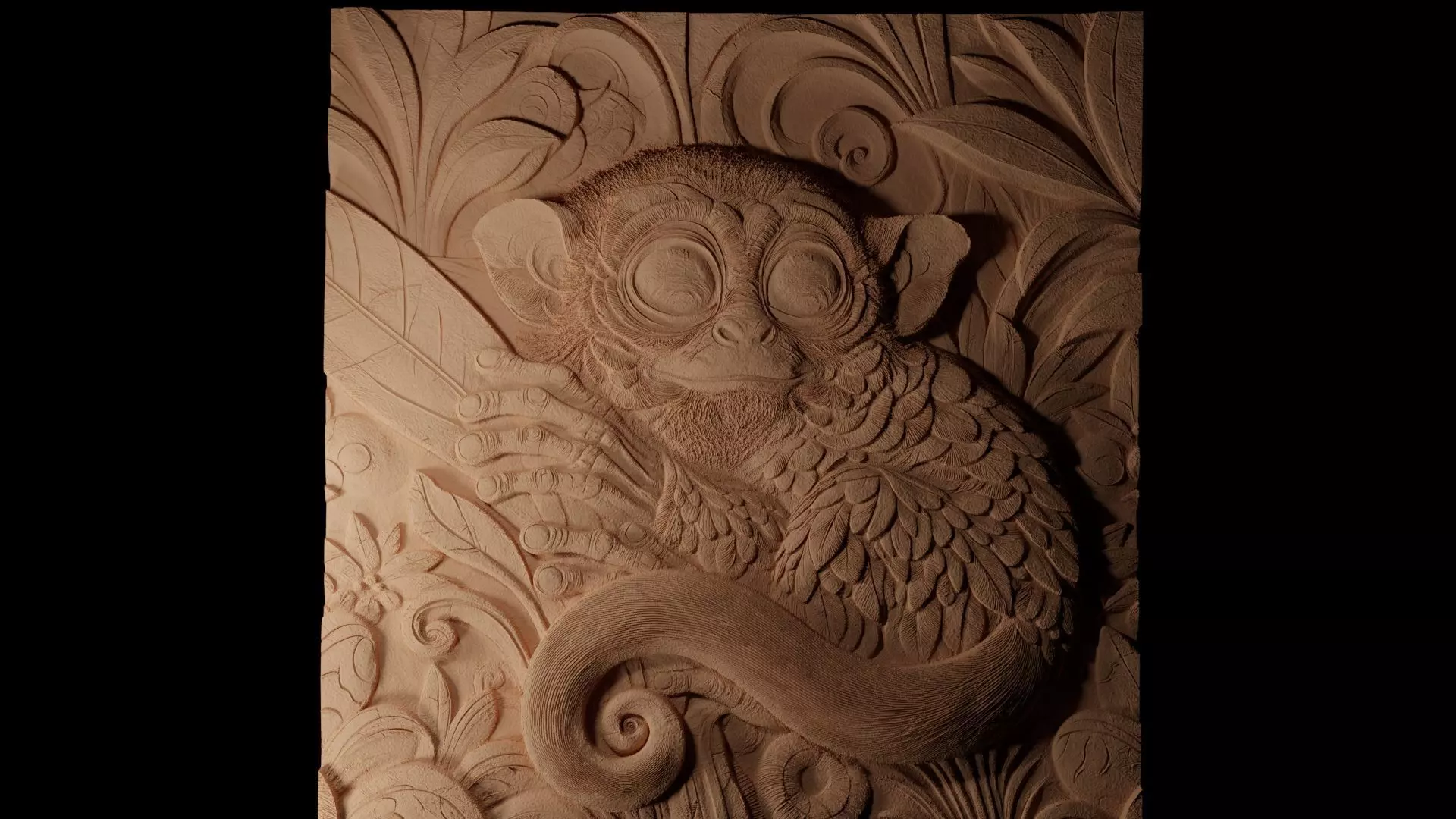 Tarsier CNC 3d Print High Relief Sand Casting 3D print model_0