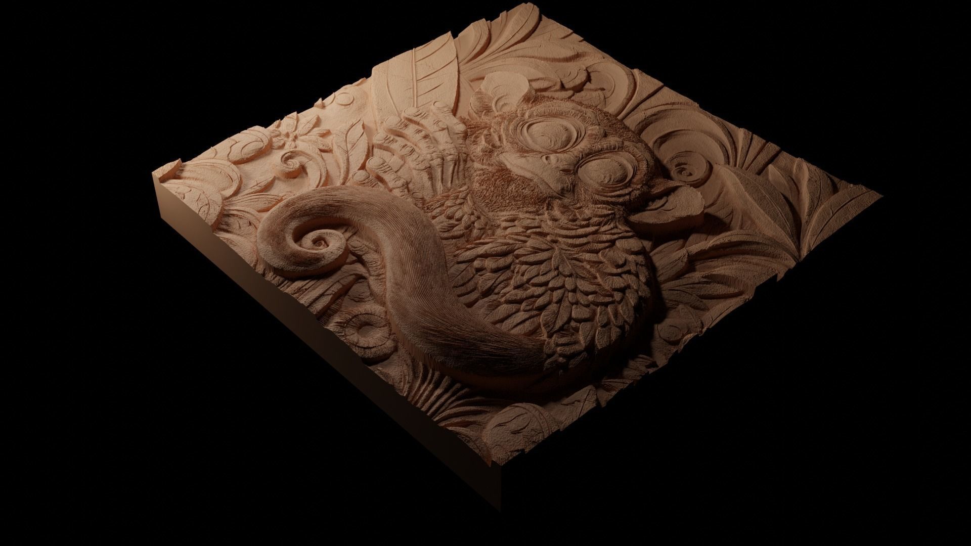 Tarsier CNC 3d Print High Relief Sand Casting 3D print model_1