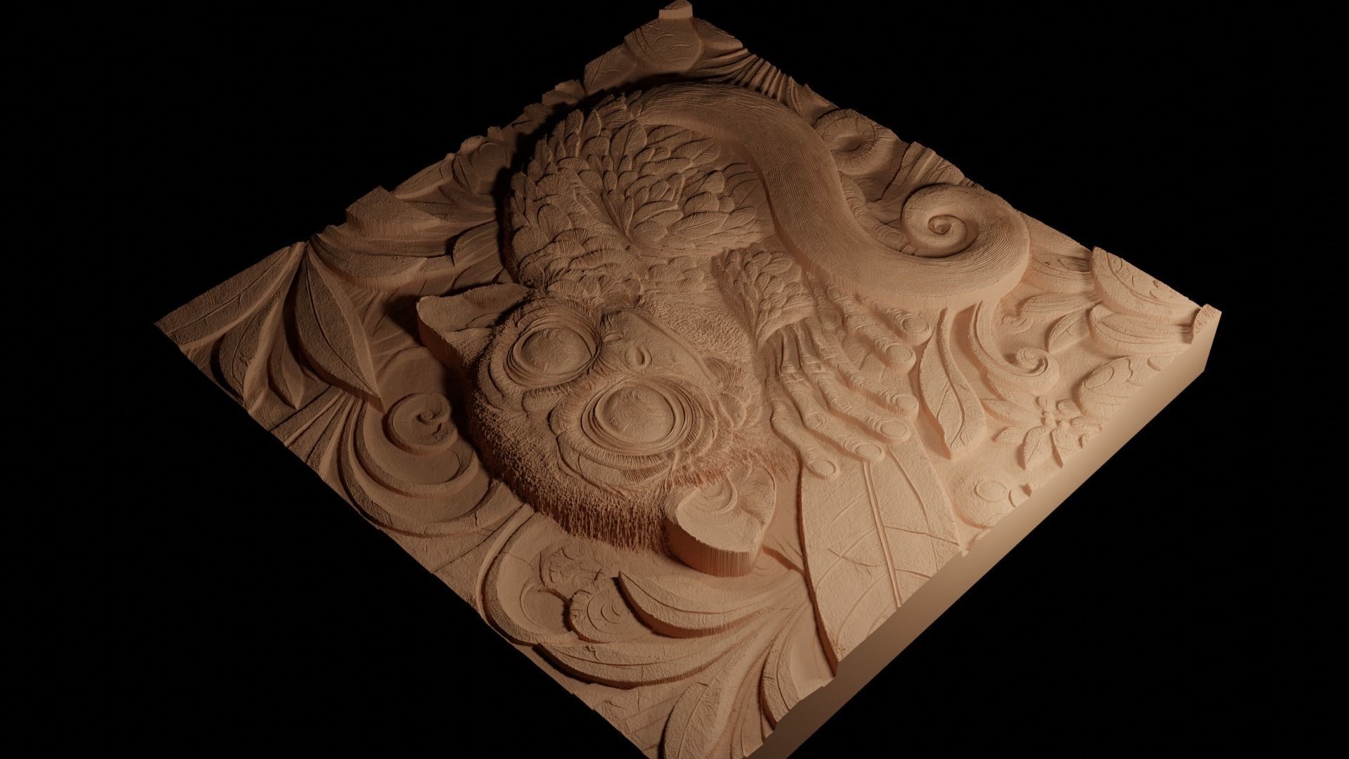 Tarsier CNC 3d Print High Relief Sand Casting 3D print model_4