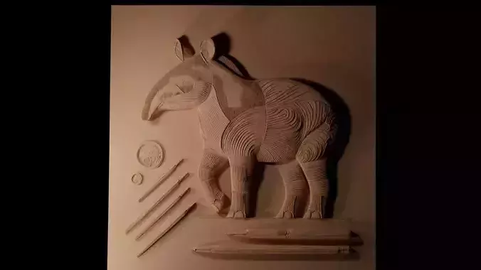Tapir CNC 3d Print High Relief Sand Casting 3D print model