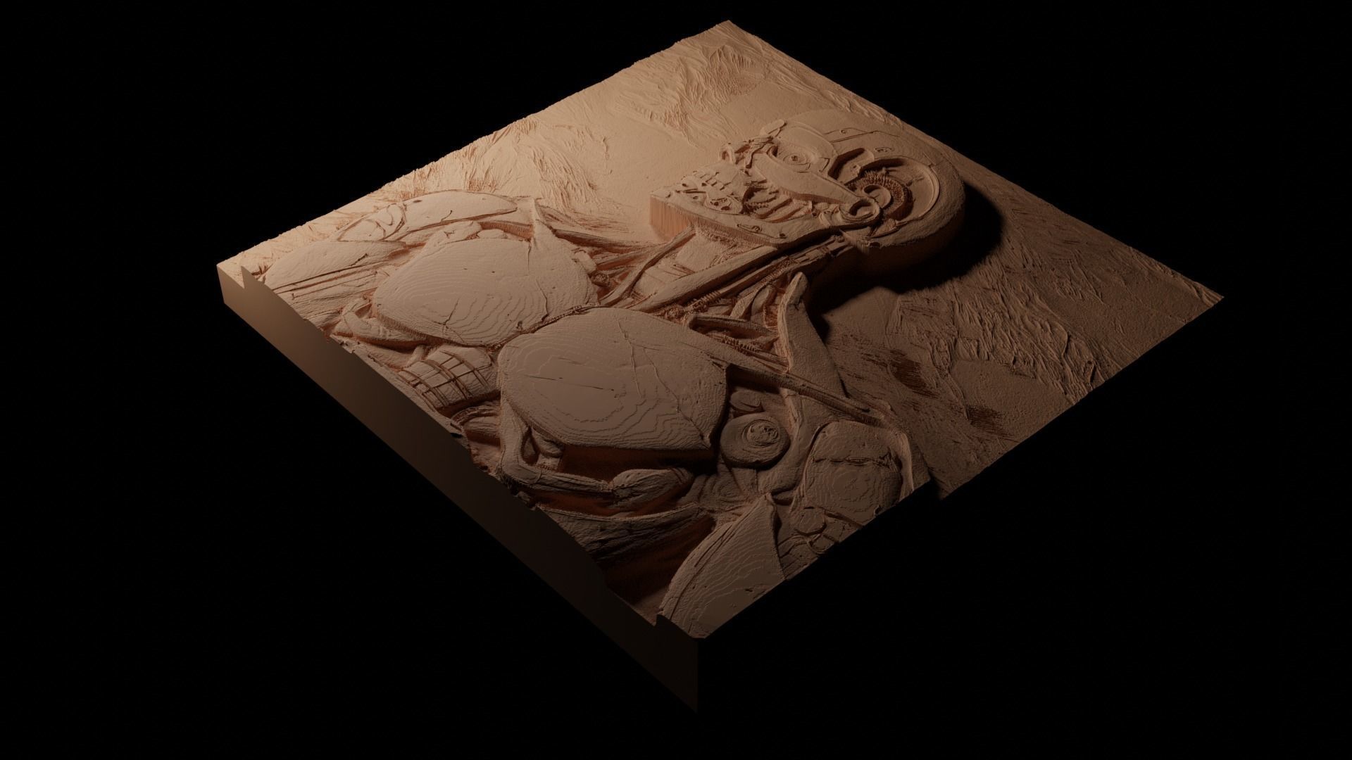 T-800 Terminator Series CNC 3d Print High Relief Sand Casting 3D print model_1