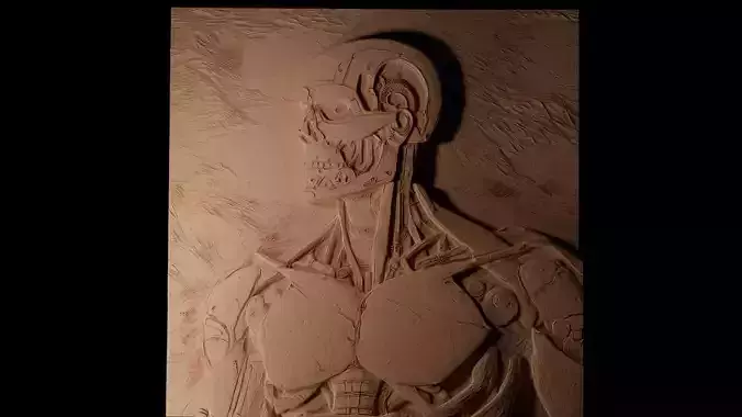 T-800 Terminator Series CNC 3d Print High Relief Sand Casting 3D print model