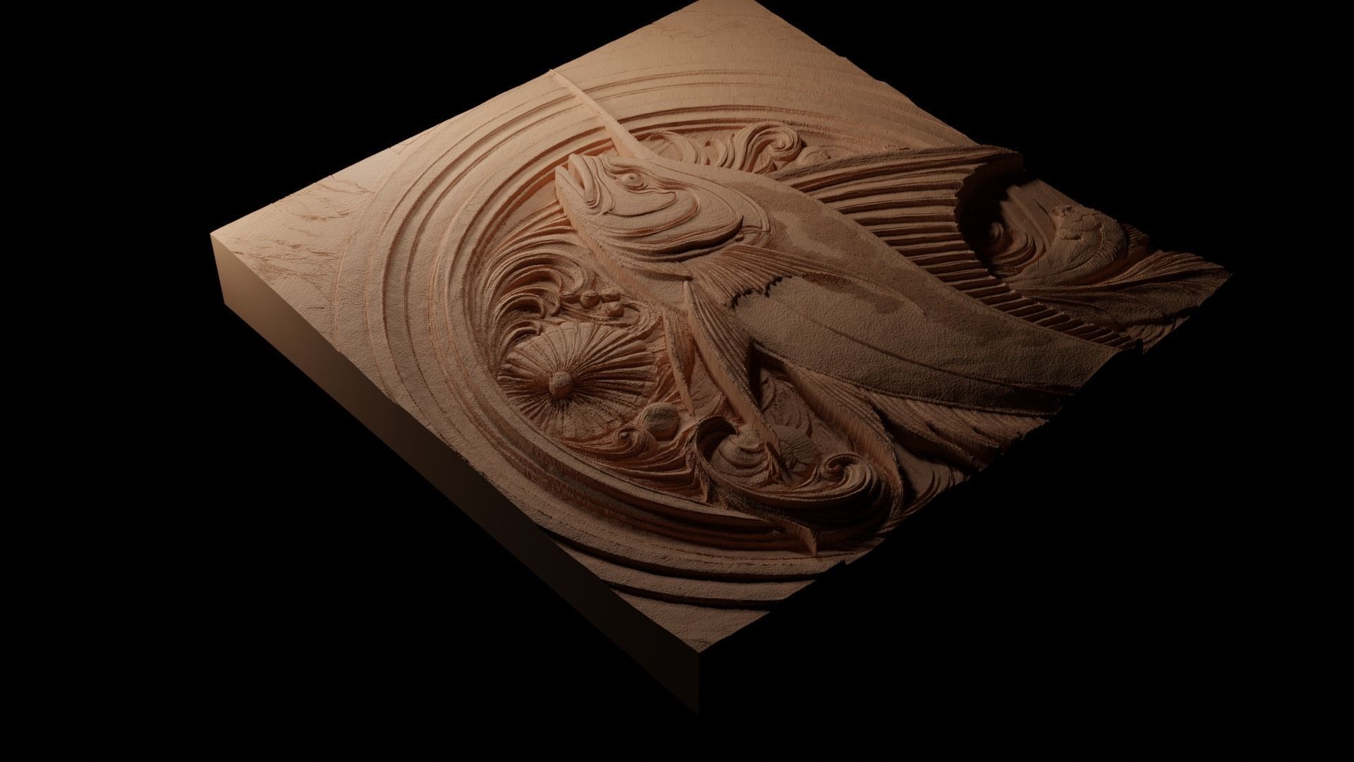 Swordfish CNC 3d Print High Relief Sand Casting 3D print model_1