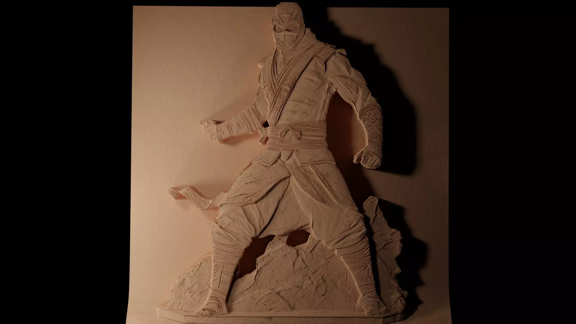 Sub-Zero Mortal Kombat CNC 3d Print High Relief Sand Casting 3D print model_0