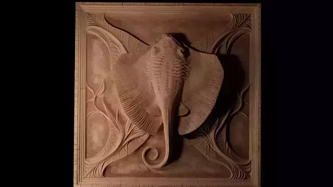 Stingray CNC 3d Print High Relief Sand Casting 3D print model