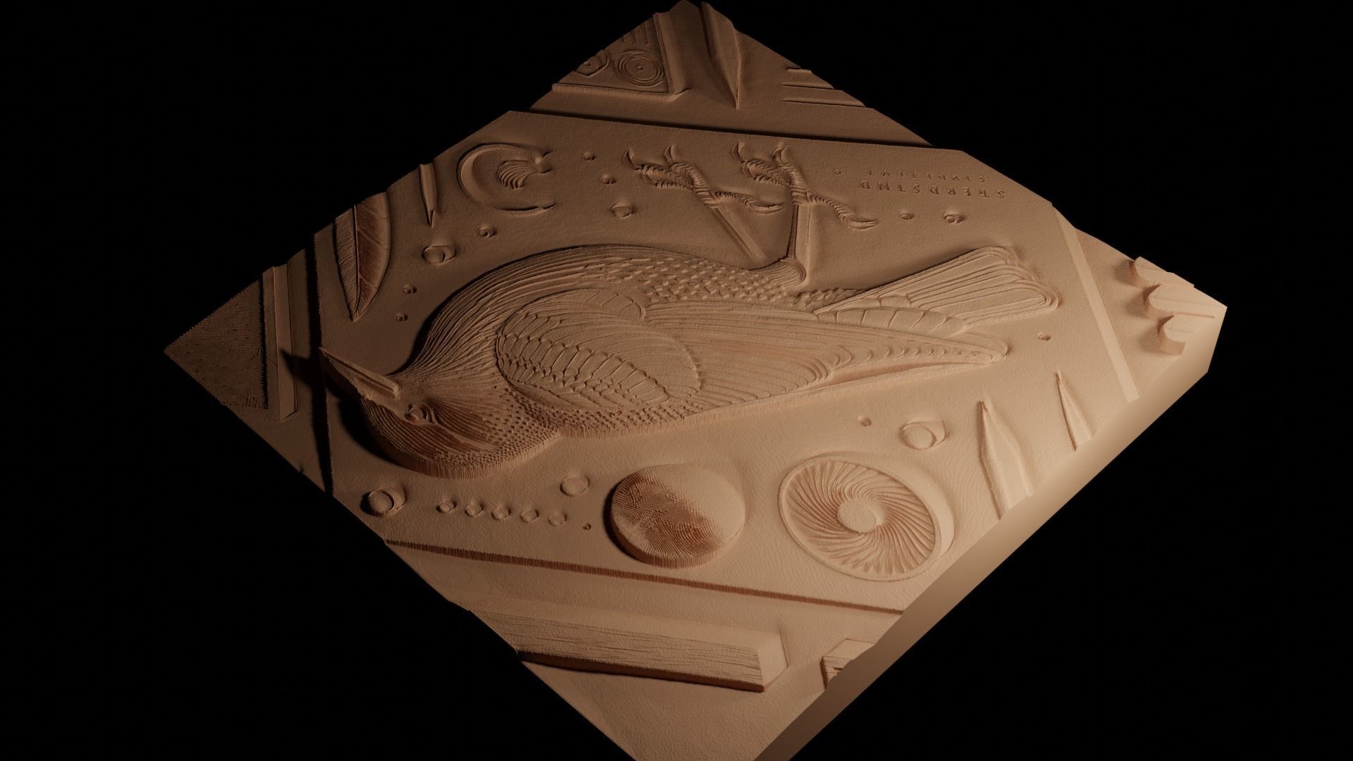 Starling CNC 3d Print High Relief Sand Casting 3D print model_4